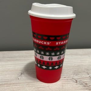 New Unused Starbucks Reusable Holiday Christmas Cup Plastic Red